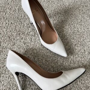 Stuart Weitzman White Leather 7.5 Heels